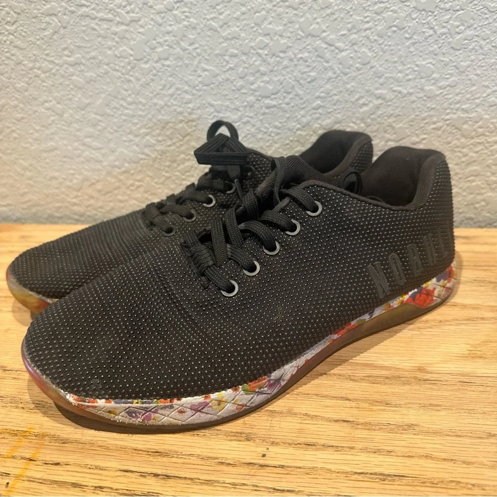 NOBULL Black Floral Sneakers Womens Size 8.5